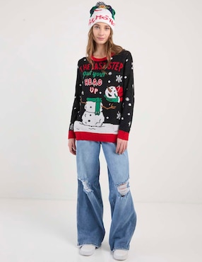Suéter navideño NYD cuello redondo para mujer