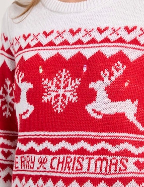 Suéter navideño Nyd cuello redondo para mujer