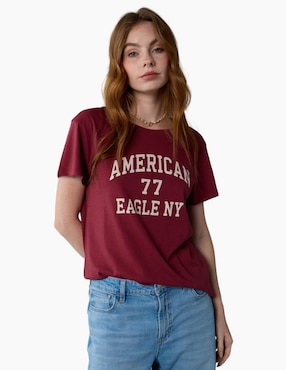Playera manga corta American Eagle cuello redondo para mujer