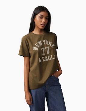 Playera manga corta American Eagle cuello redondo para mujer