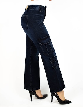 Jeans cargo wide leg Furor para mujer