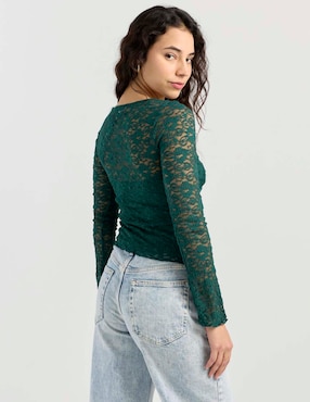 Blusa Madden Girl manga larga para mujer
