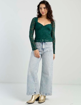 Blusa Madden Girl manga larga para mujer