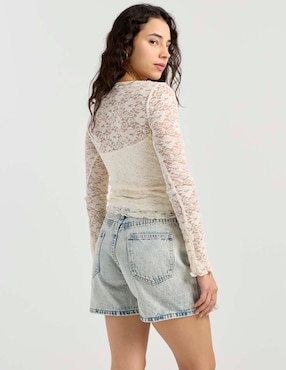 Blusa Madden Girl manga larga para mujer