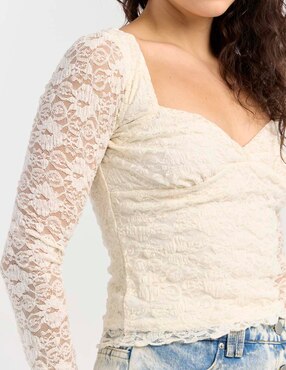 Blusa Madden Girl manga larga para mujer