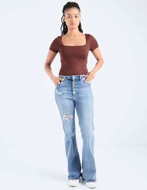 Jeans bota Nyd corte cintura alta para mujer