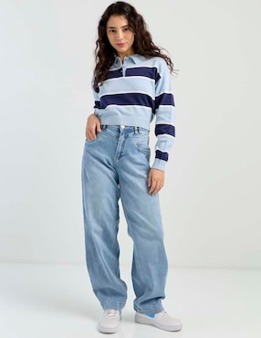 Jeans straight Nyd corte cintura para mujer