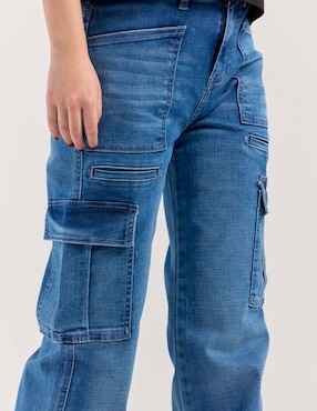 Jeans cargo wide leg Furor para mujer