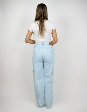 Jeans cargo wide leg Furor para mujer