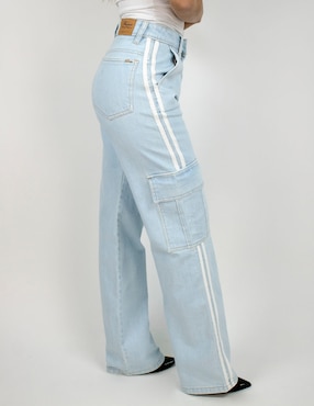 Jeans cargo wide leg Furor para mujer