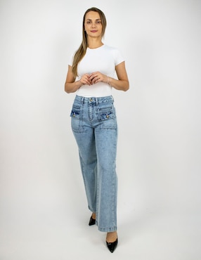 Jeans wide leg Furor para mujer