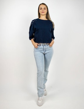 Playera manga al codo Furor cuello redondo para mujer