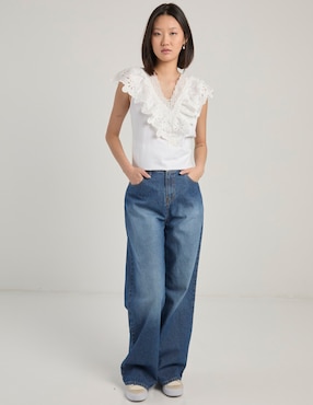 Jeans relaxed wide leg Oggi para mujer