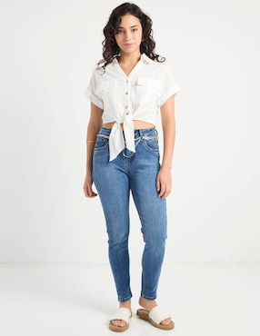 Jeans skinny cintura Nyd para mujer