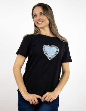 Blusa manga corta Furor cuello redondo para mujer