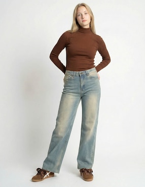 Jeans amplio cintura Madden Girl para mujer
