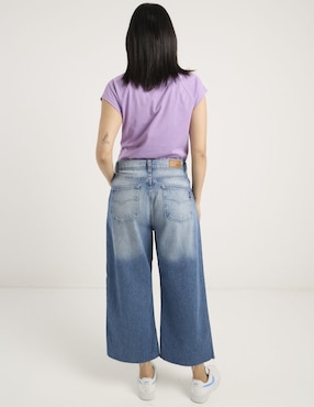 Jeans acampanado wide leg Oggi para mujer