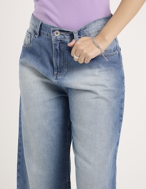 Jeans acampanado wide leg Oggi para mujer