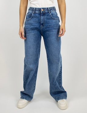 Jeans wide leg a la cintura Furor para mujer