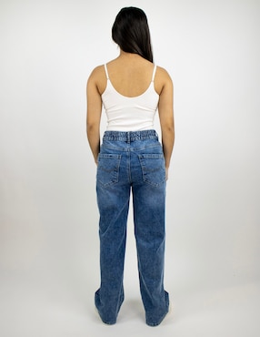Jeans wide leg a la cintura Furor para mujer