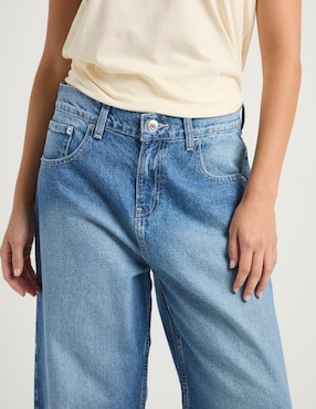 Jeans wide leg cintura Oggi para mujer