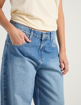 Jeans wide leg cintura Oggi para mujer