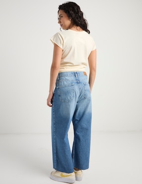 Jeans wide leg cintura Oggi para mujer