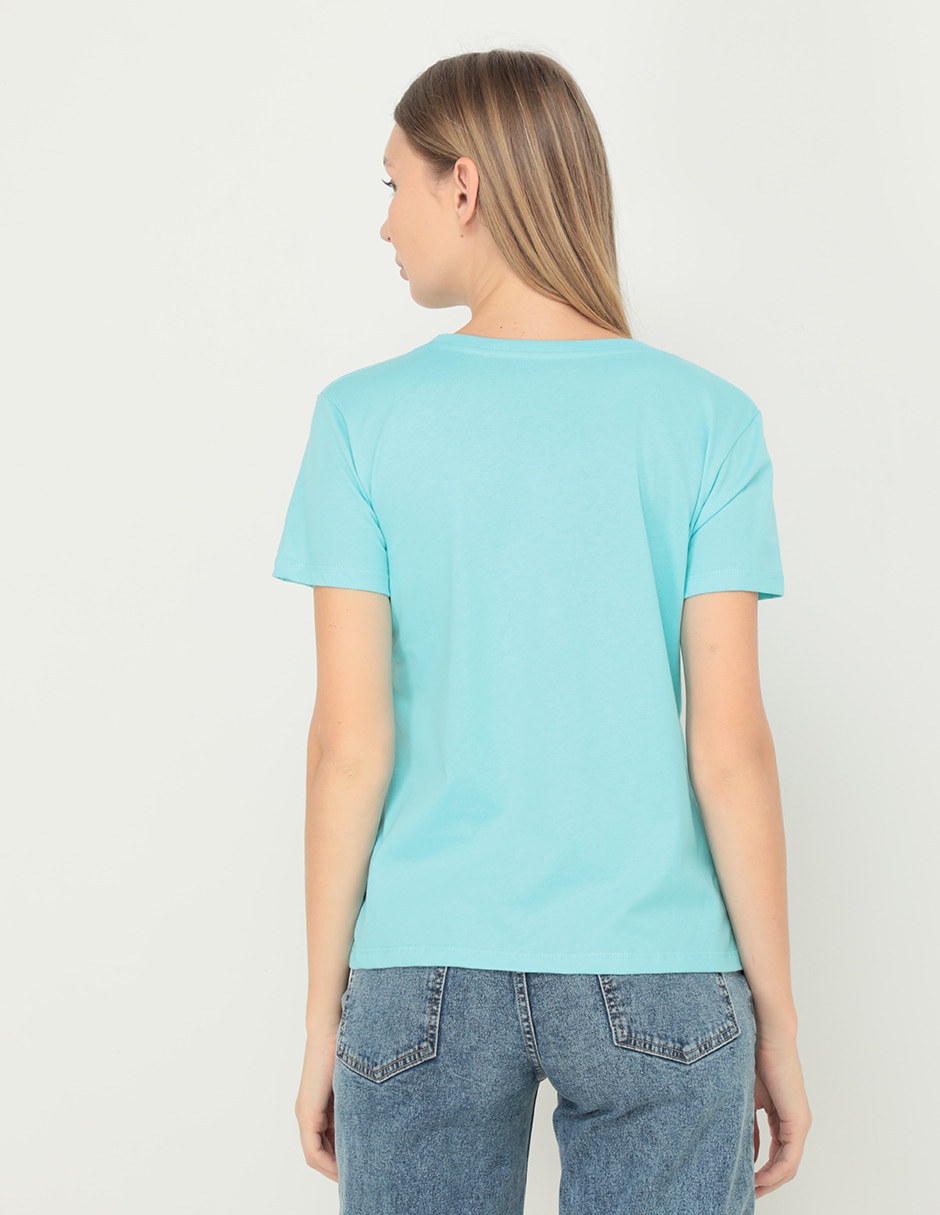 Playera manga corta cuello redondo para mujer 2
