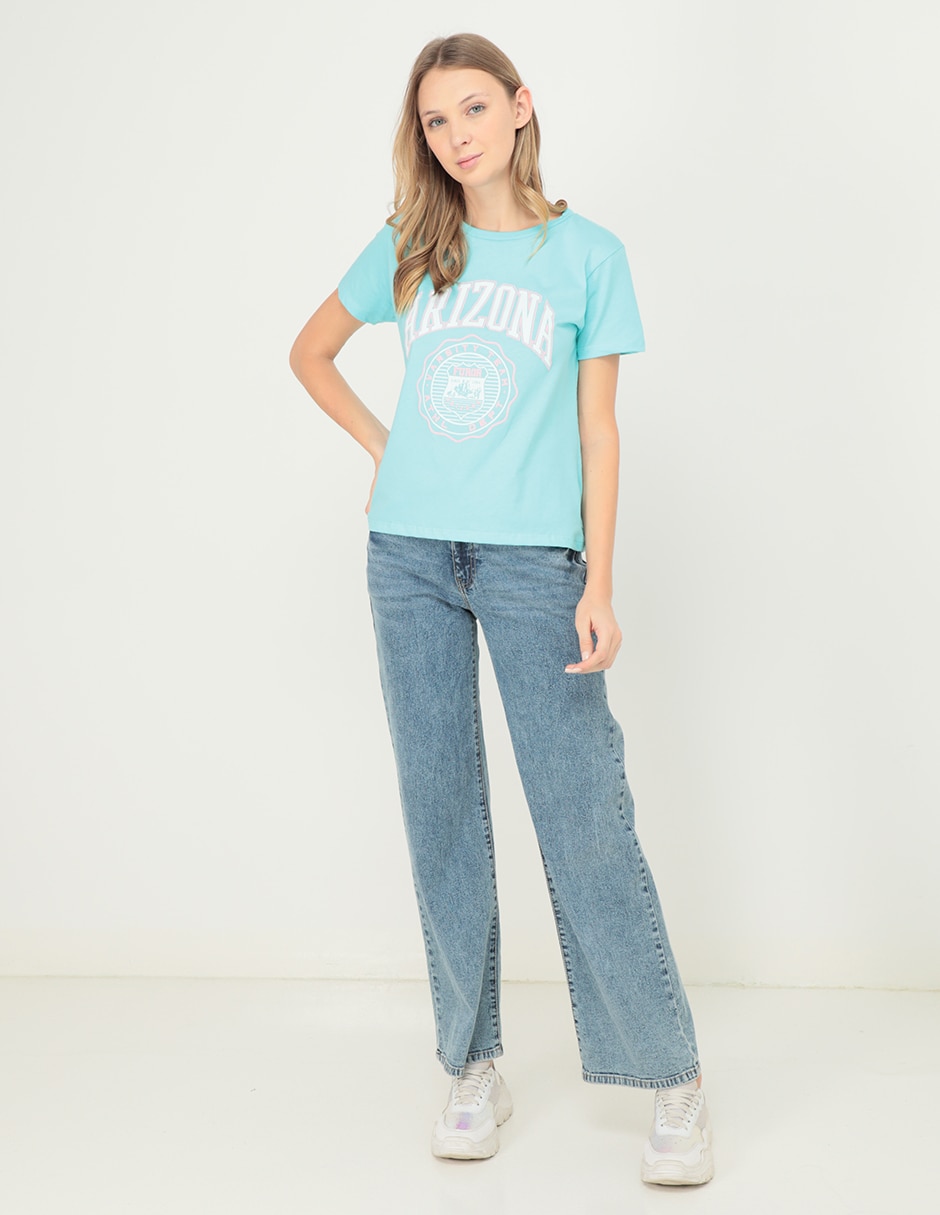 Playera manga corta cuello redondo para mujer 3