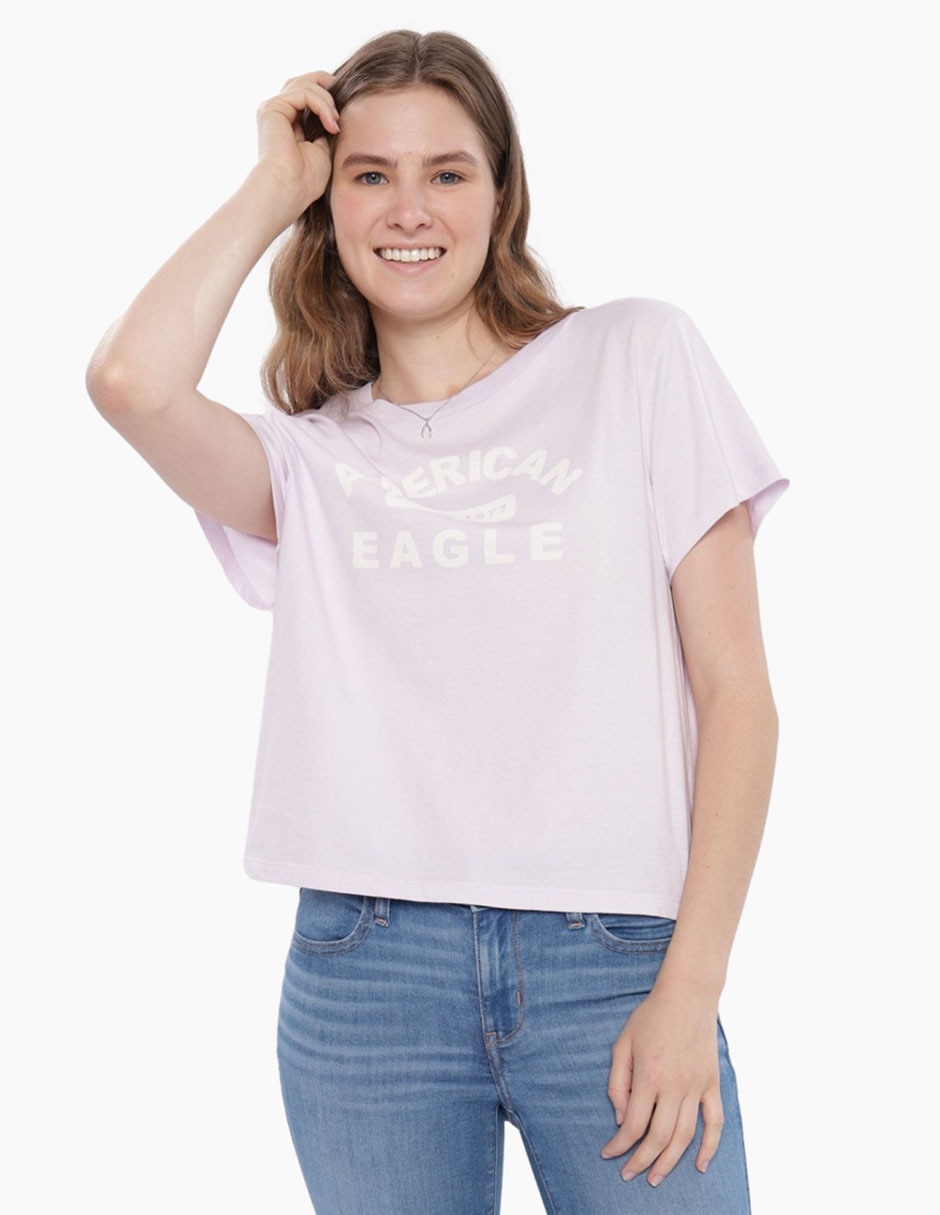 Playera manga corta American Eagle cuello redondo para mujer