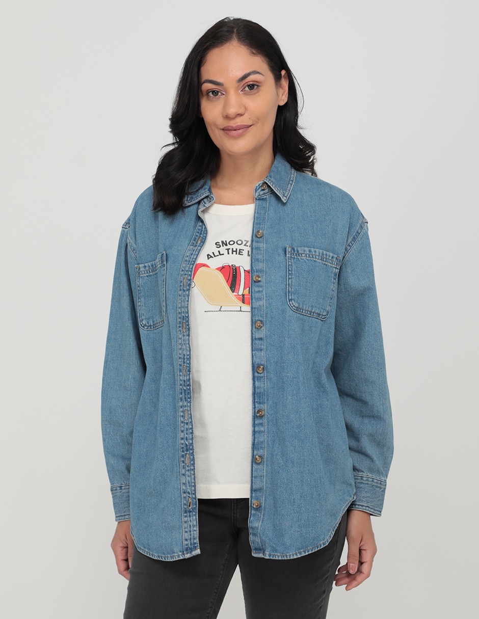 Sobrecamisa Old Navy de mezclilla manga larga para mujer Suburbia