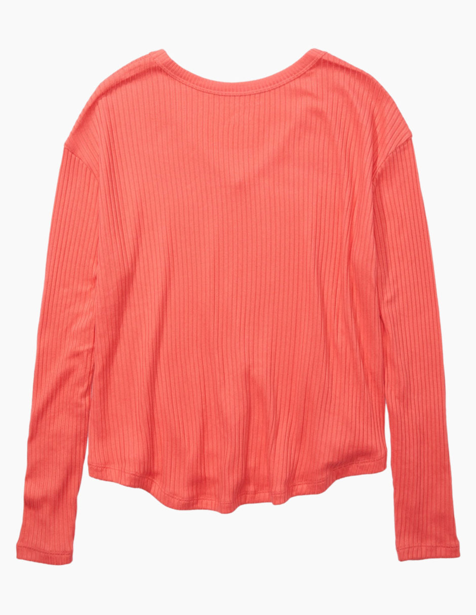 Playera manga larga cuello v para mujer 4