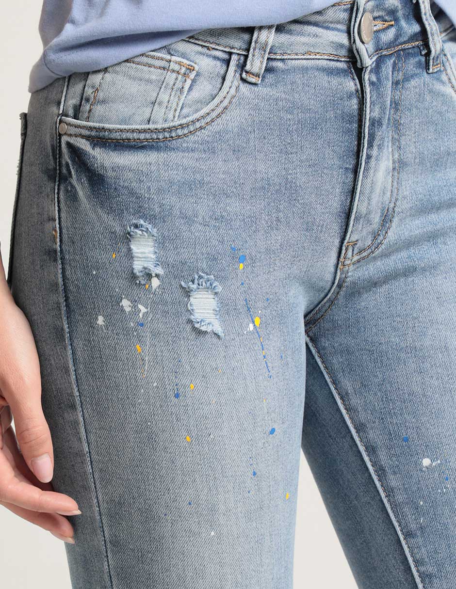 Jeans skinny corte cintura para mujer 4