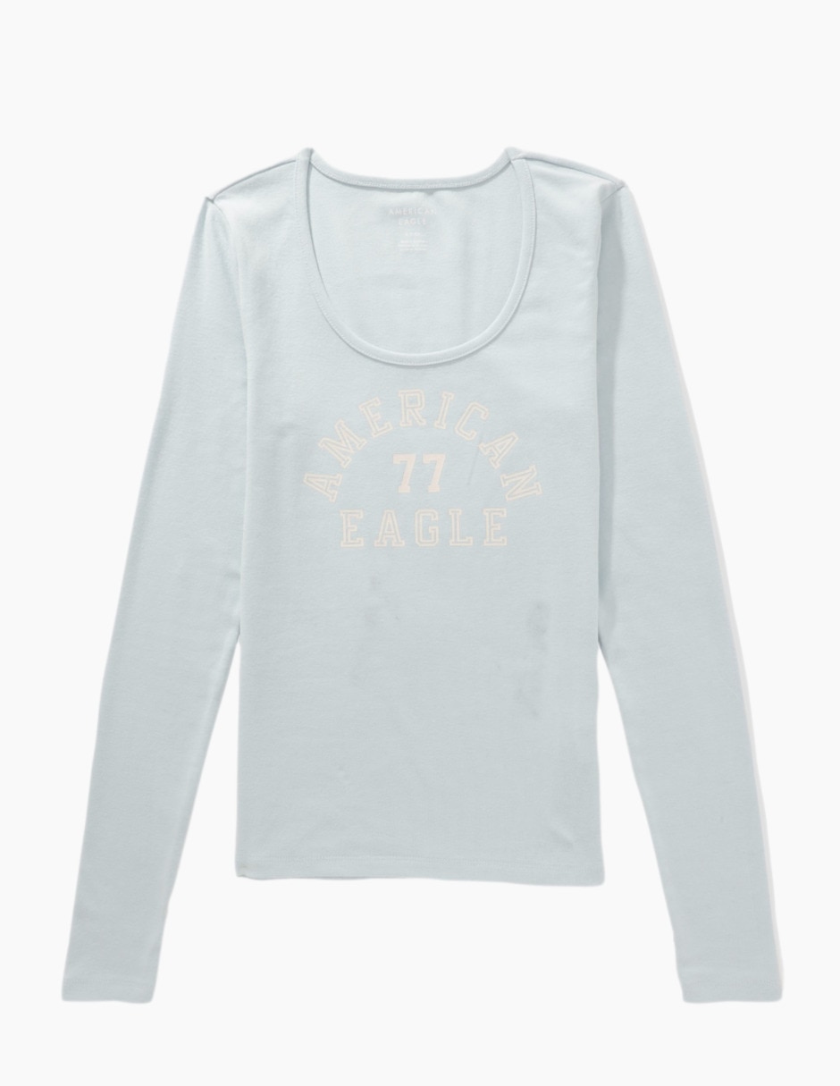 Playera manga larga cuello redondo para mujer 2