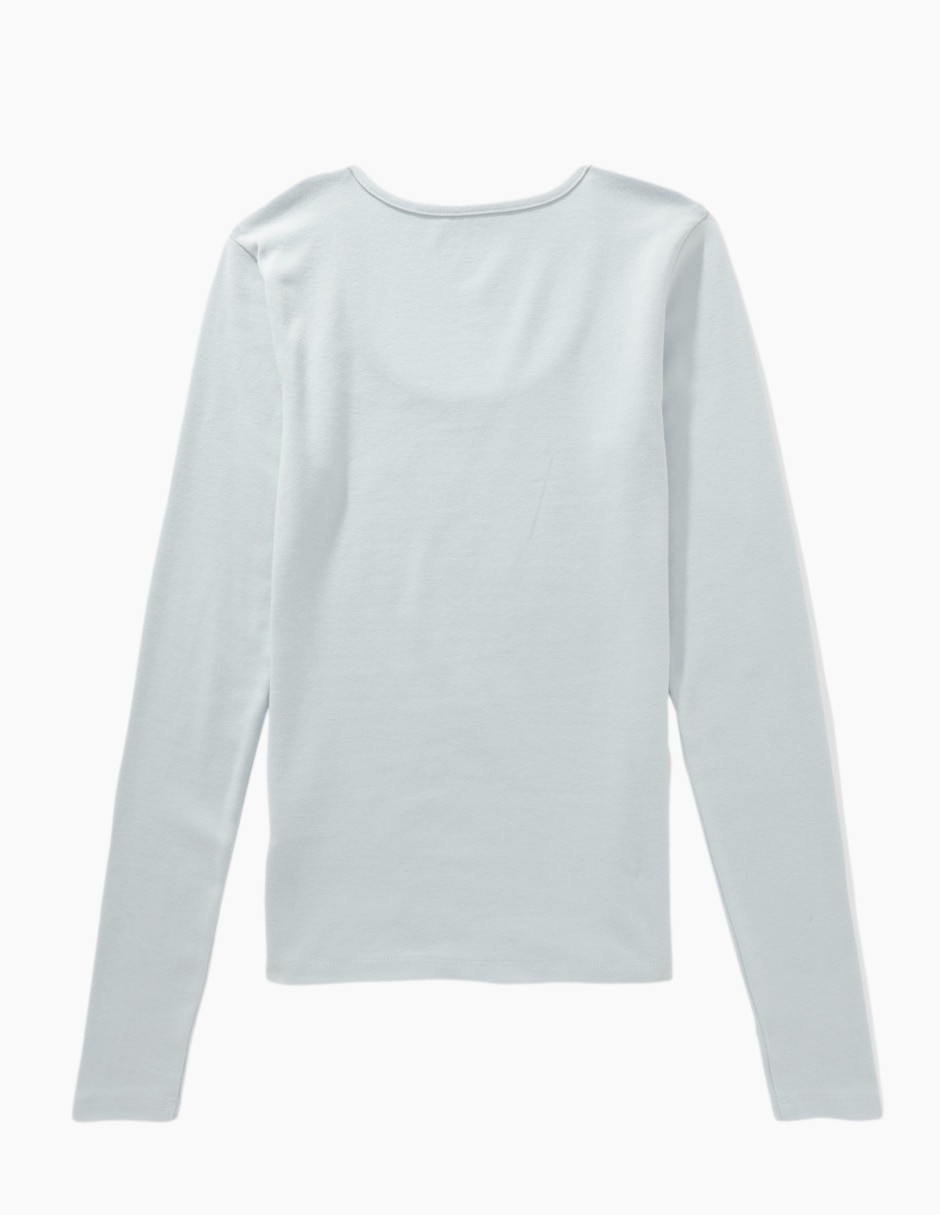 Playera manga larga cuello redondo para mujer 3