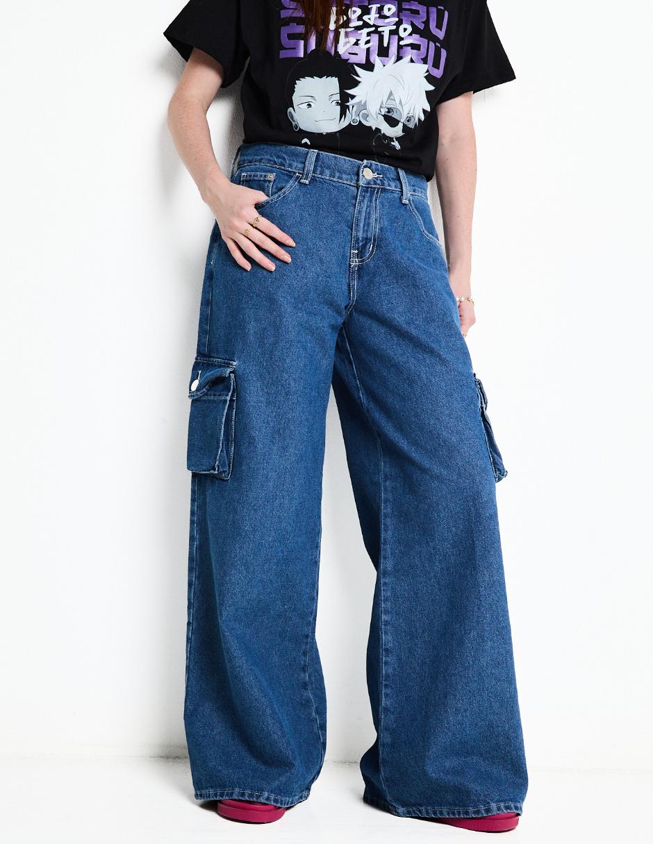 Jeans cargo amplio Oggi a la cintura para mujer