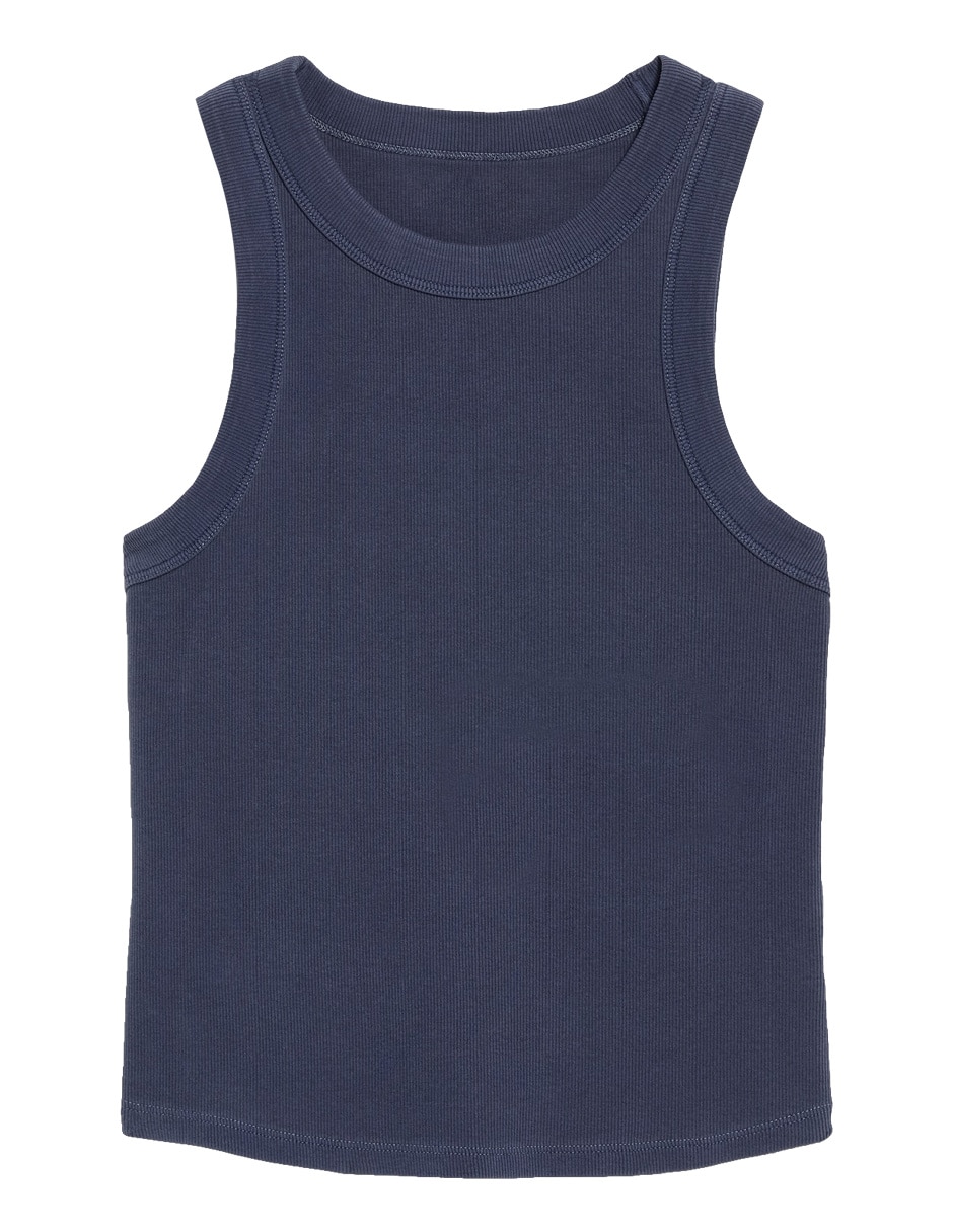 Playera sin manga cuello redondo para mujer 3