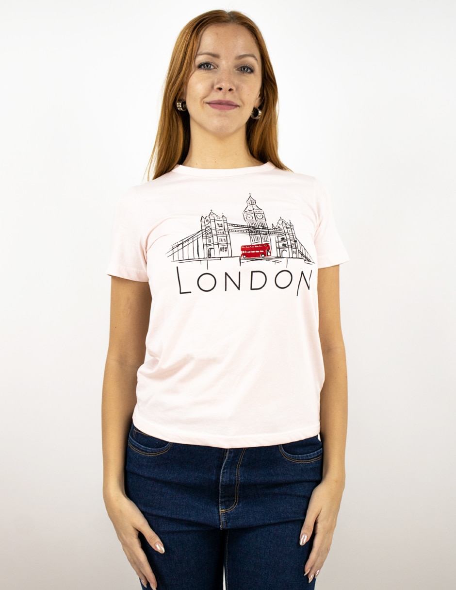 Playera manga corta cuello redondo para mujer Playera manga corta cuello redondo para mujer