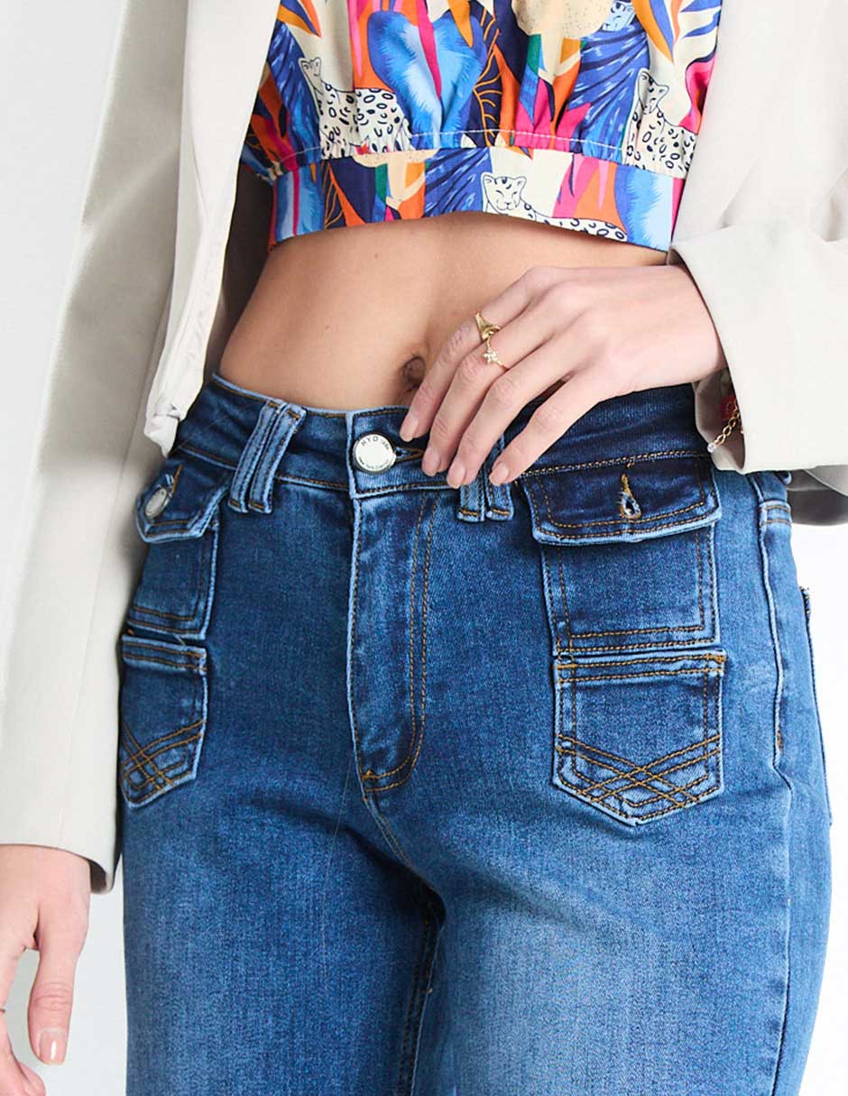 Jeans relaxed wide leg para mujer 4
