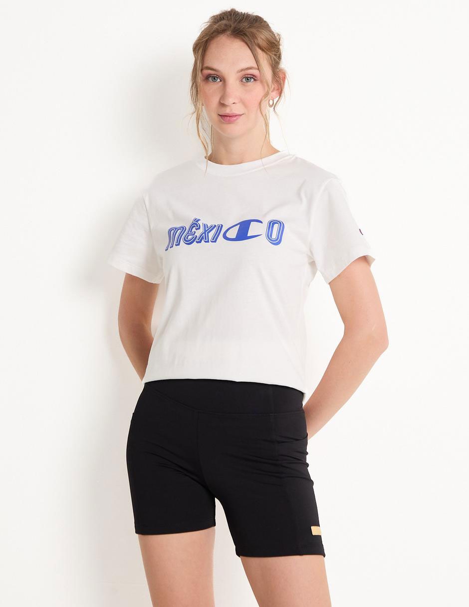 Playera manga corta Champion cuello redondo para mujer Suburbia