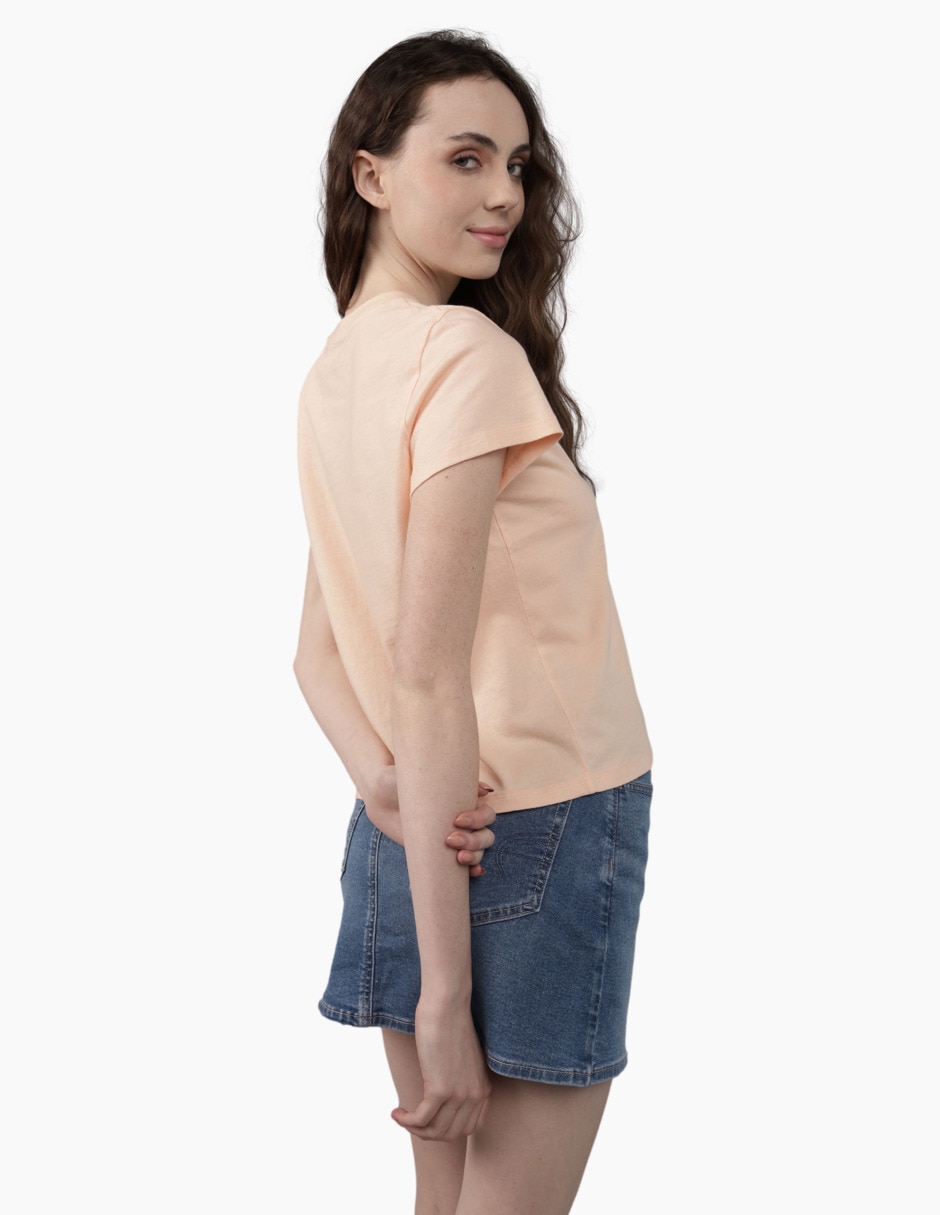 Playera manga corta cuello redondo para mujer 2