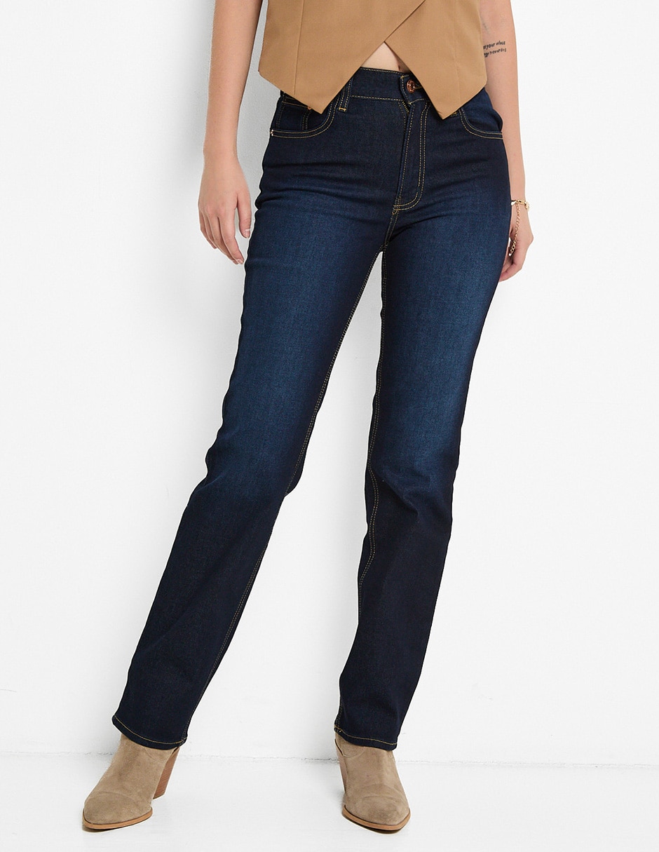 Jeans slim Oggi corte cintura para mujer