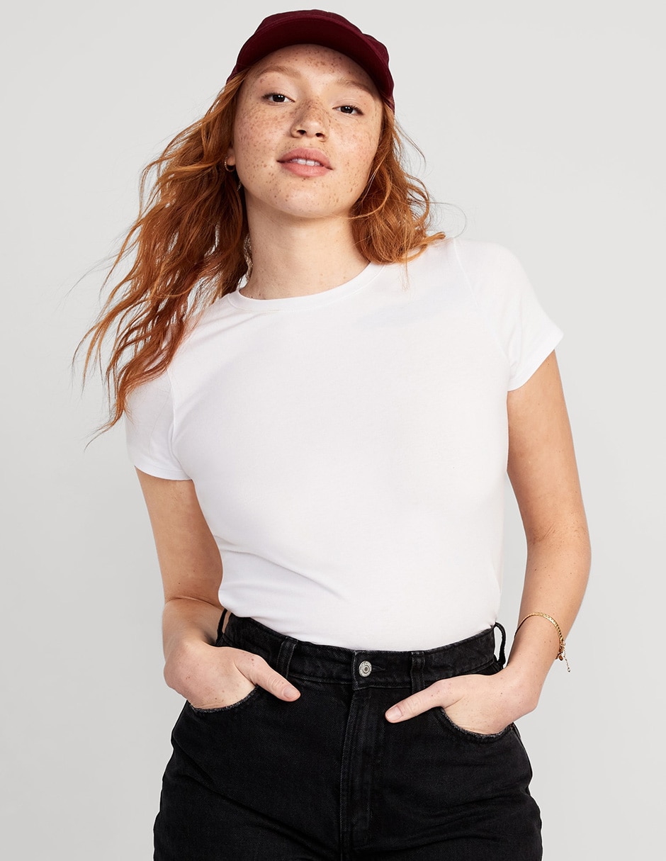 Playera manga corta cuello redondo para mujer Playera manga corta cuello redondo para mujer