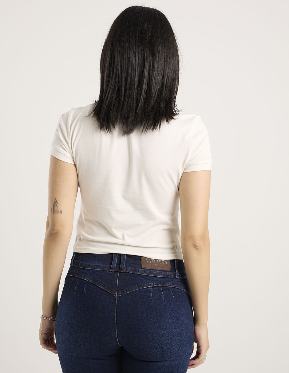 Playera manga corta cuello redondo para mujer 2