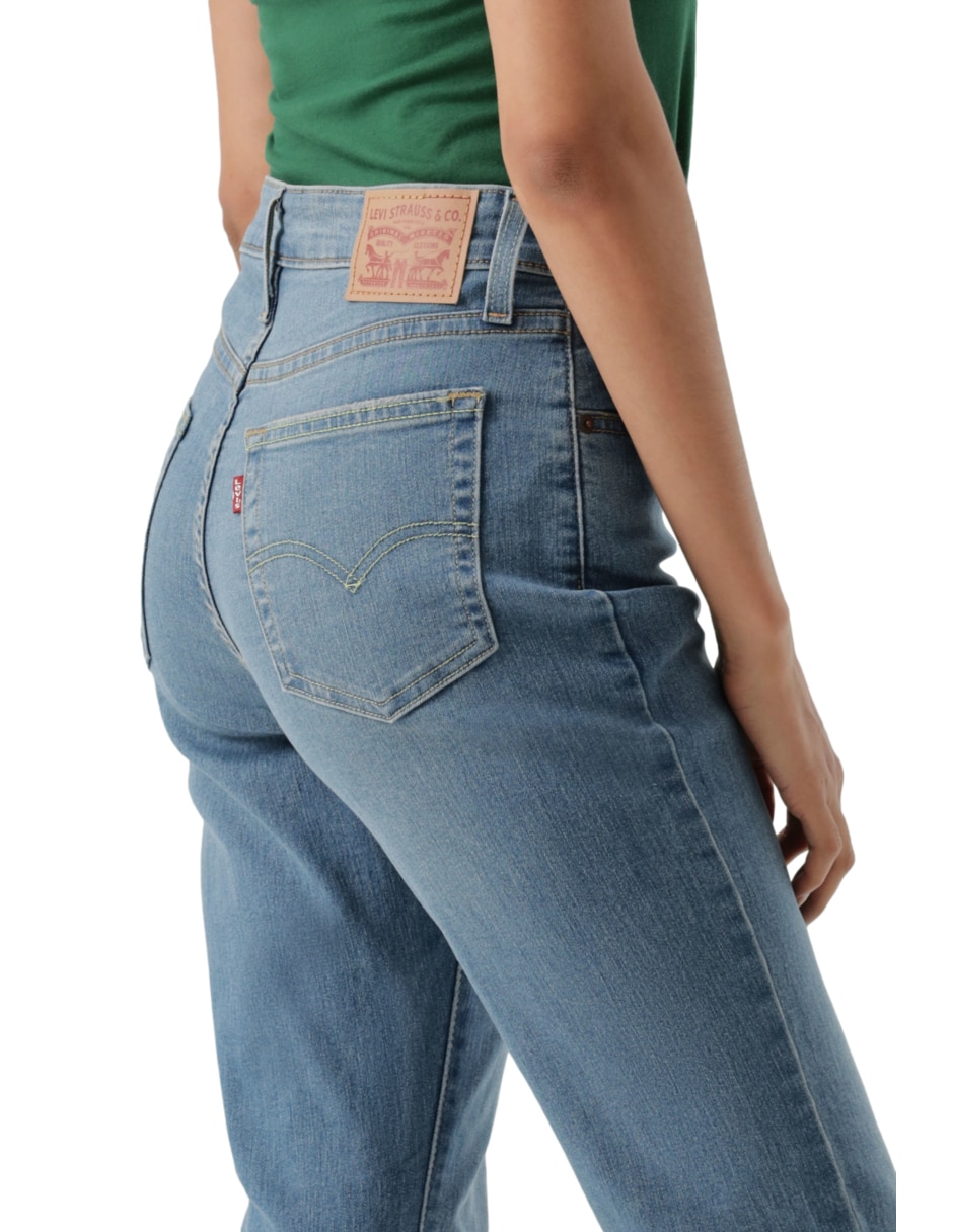Jeans straight cintura alta para mujer 5