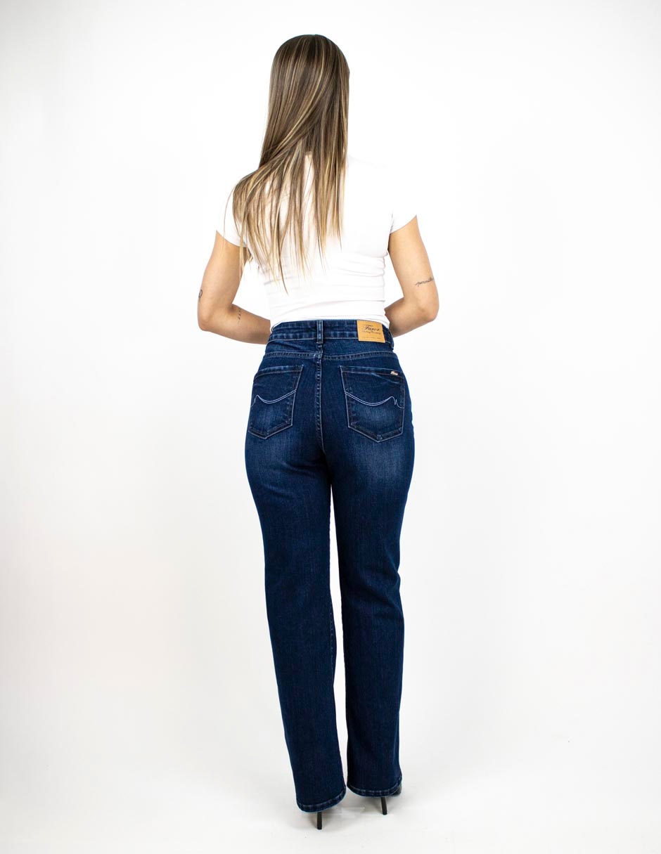 Jeans straight a la cintura para mujer 2