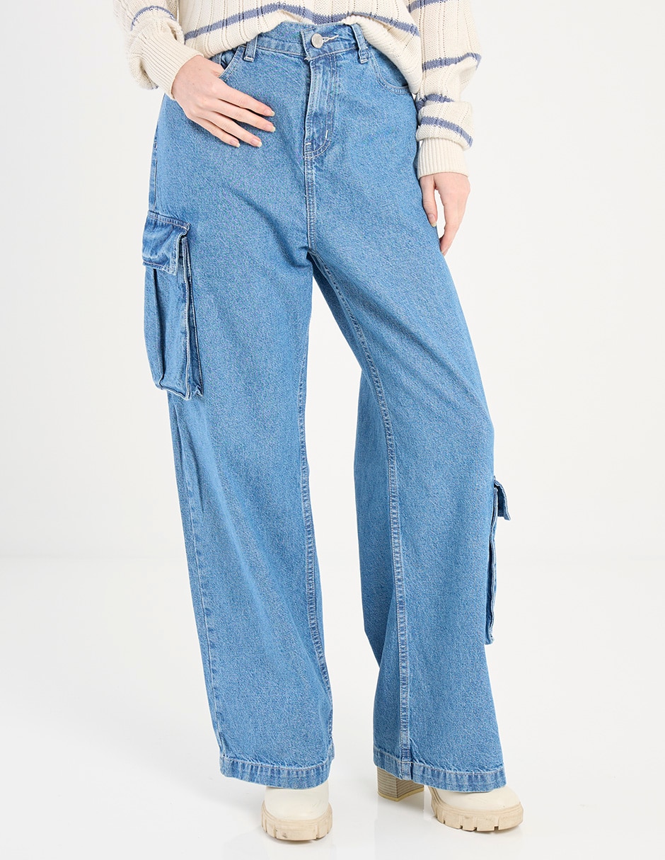 Jeans cargo wide leg para mujer Jeans cargo wide leg para mujer