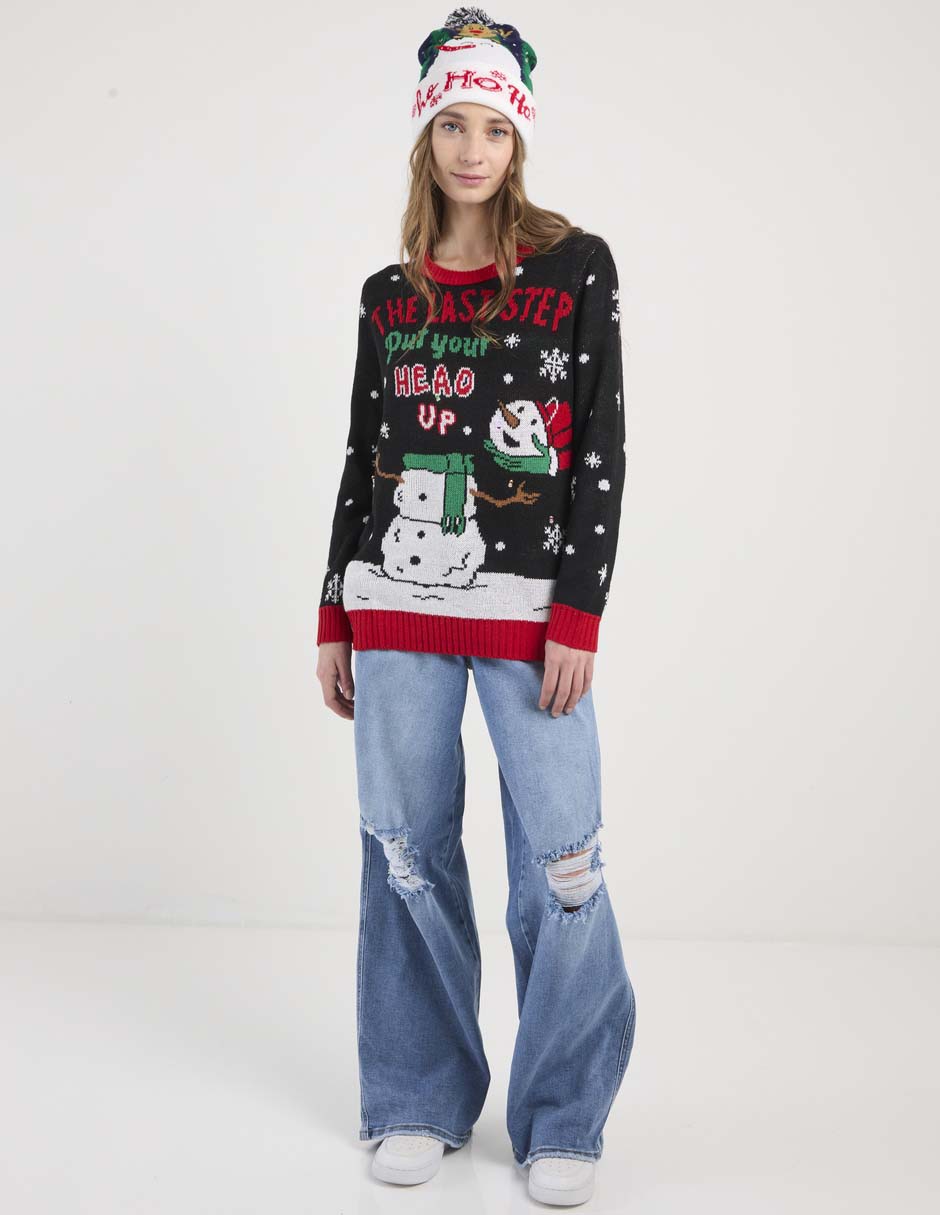 Suéter navideño cuello redondo para mujer 3