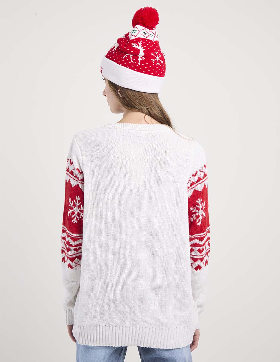 Suéter navideño cuello redondo para mujer 2