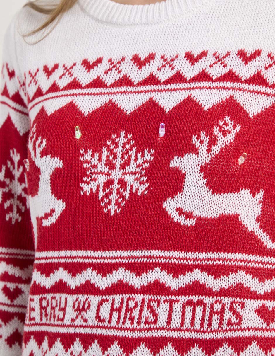 Suéter navideño cuello redondo para mujer 4